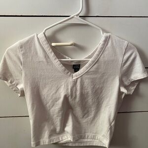 white crop tee